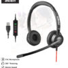 New Design USB Jack Stereo Telephone Headset With Microphone Noise Cancelling For Office Laptop